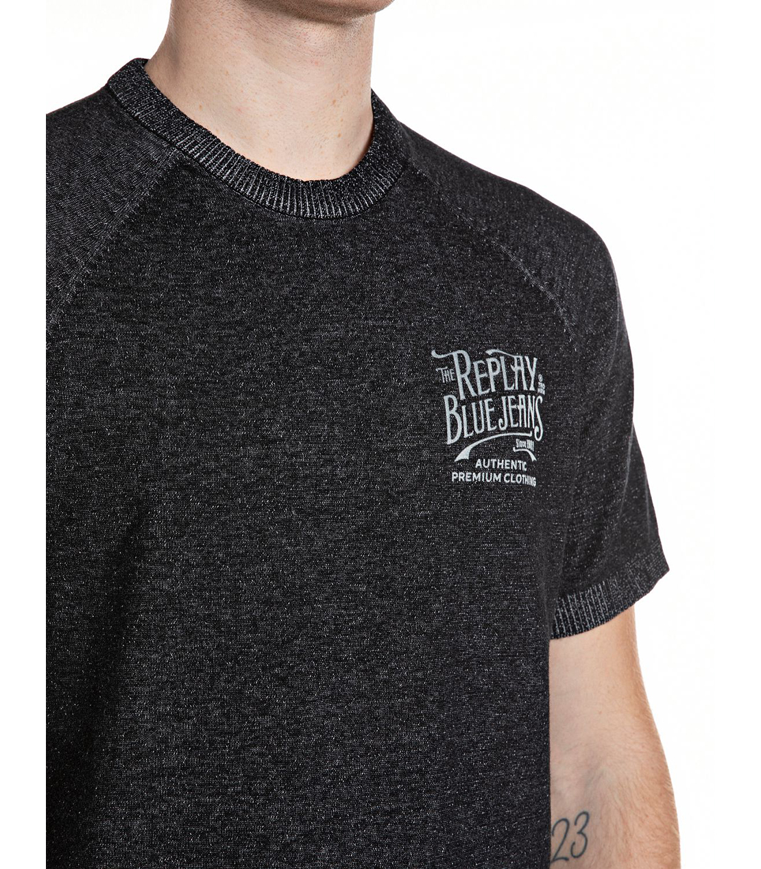 ブラックデニムハーフスリーブセーター 詳細画像 ブラック/ホワイト 3